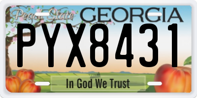 GA license plate PYX8431