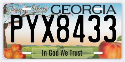 GA license plate PYX8433