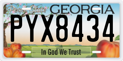GA license plate PYX8434