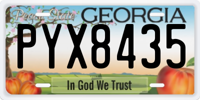 GA license plate PYX8435