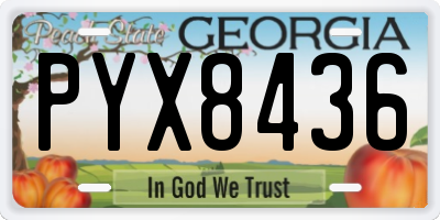 GA license plate PYX8436