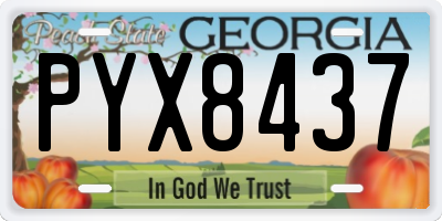 GA license plate PYX8437