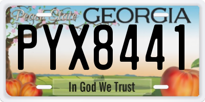 GA license plate PYX8441