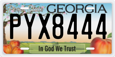 GA license plate PYX8444