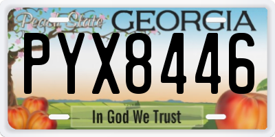 GA license plate PYX8446