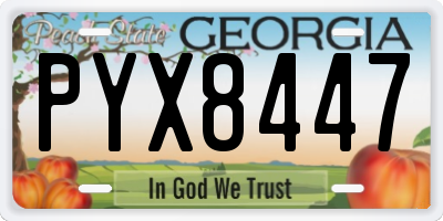 GA license plate PYX8447