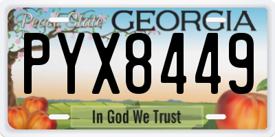 GA license plate PYX8449