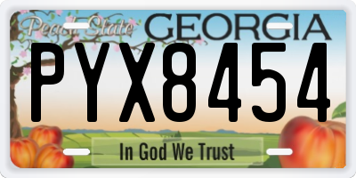 GA license plate PYX8454