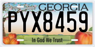 GA license plate PYX8459