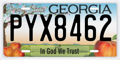 GA license plate PYX8462