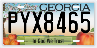 GA license plate PYX8465