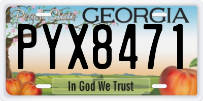 GA license plate PYX8471