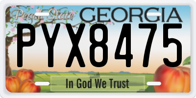 GA license plate PYX8475
