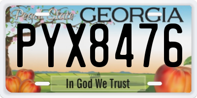 GA license plate PYX8476