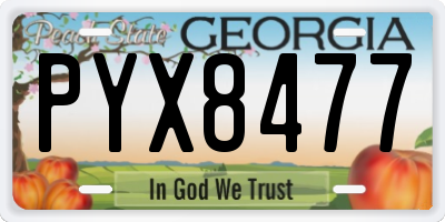 GA license plate PYX8477