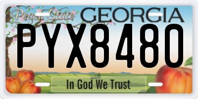 GA license plate PYX8480