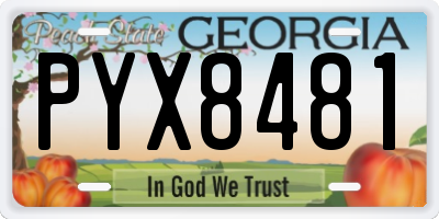 GA license plate PYX8481