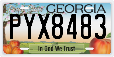 GA license plate PYX8483
