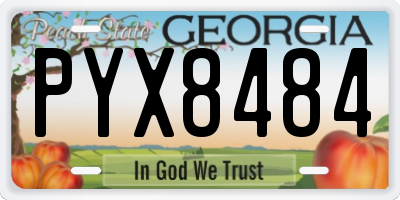 GA license plate PYX8484