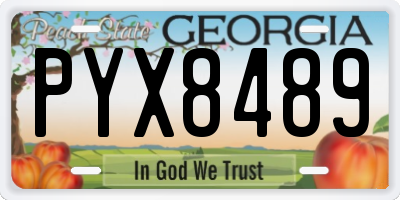 GA license plate PYX8489