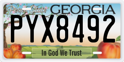 GA license plate PYX8492