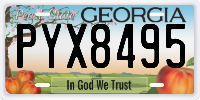 GA license plate PYX8495