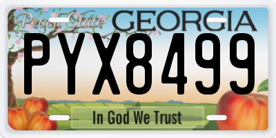 GA license plate PYX8499