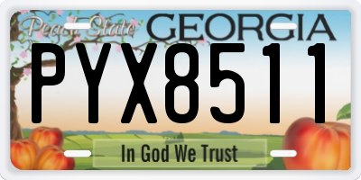 GA license plate PYX8511