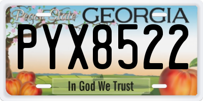 GA license plate PYX8522