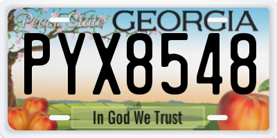 GA license plate PYX8548