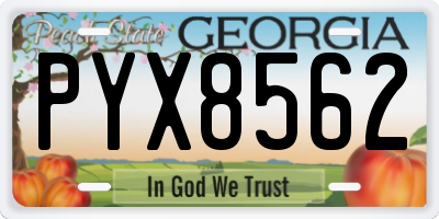 GA license plate PYX8562
