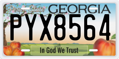 GA license plate PYX8564