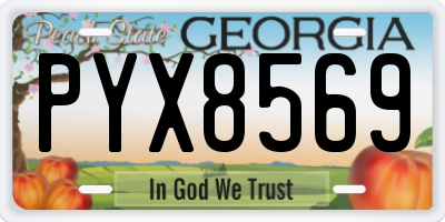 GA license plate PYX8569