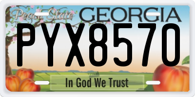GA license plate PYX8570