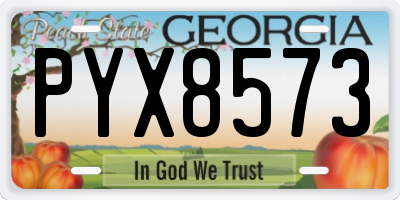 GA license plate PYX8573