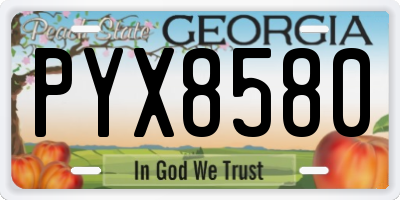 GA license plate PYX8580