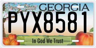 GA license plate PYX8581