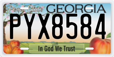 GA license plate PYX8584