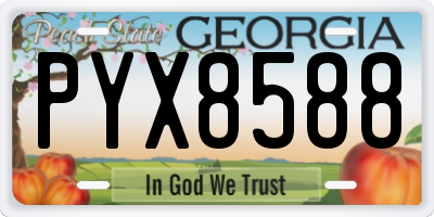 GA license plate PYX8588