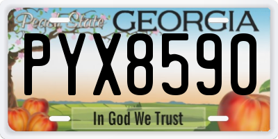 GA license plate PYX8590