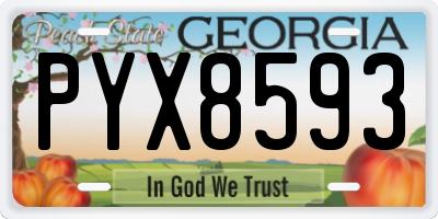 GA license plate PYX8593