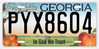 GA license plate PYX8604
