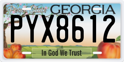 GA license plate PYX8612