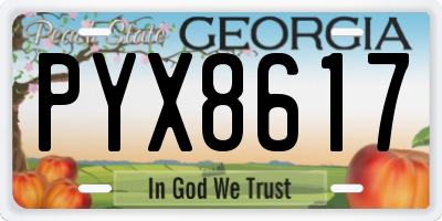 GA license plate PYX8617