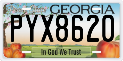 GA license plate PYX8620