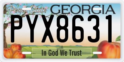 GA license plate PYX8631