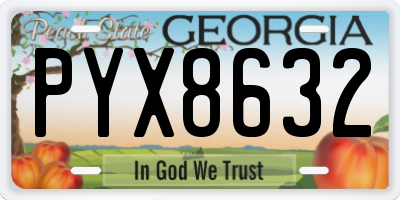 GA license plate PYX8632