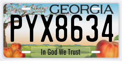 GA license plate PYX8634