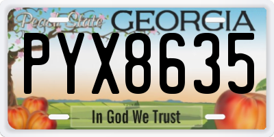 GA license plate PYX8635