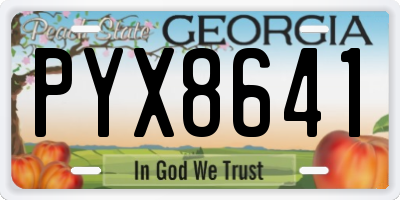 GA license plate PYX8641